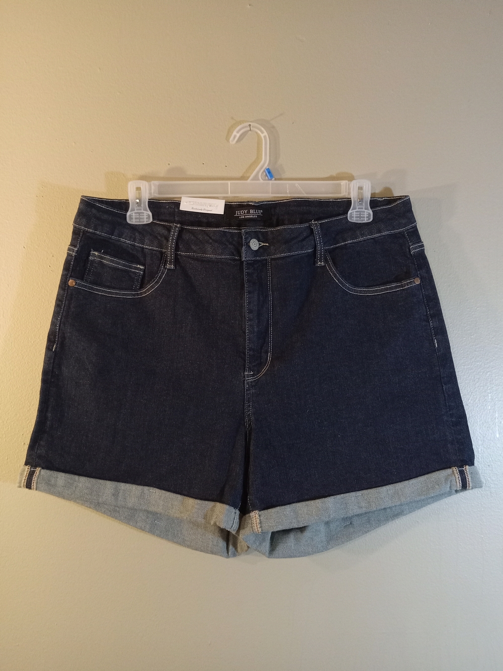 Judy Blue Dark Indigo Roll-Cuff Denim Shorts